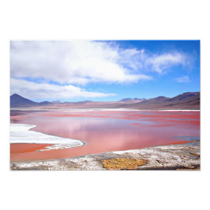 Red Lagoon, Laguna Colorada in Bolivia print