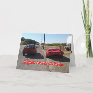 Red Lamborghini greeting card