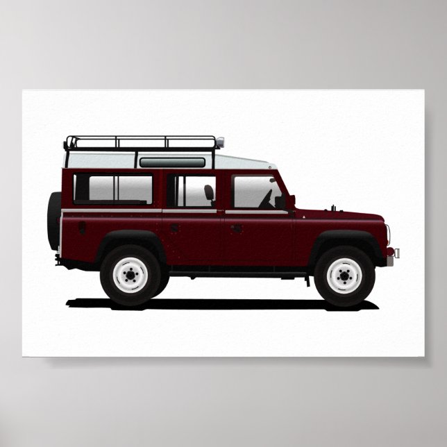 Red Land Rover Defender 110 Poster (Front)