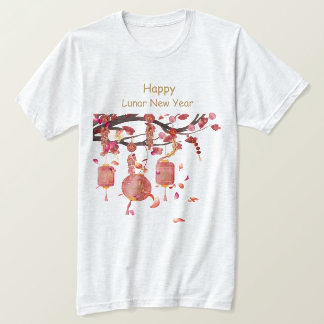 Red Lantern Chinese New Year T-Shirt (Design Front)