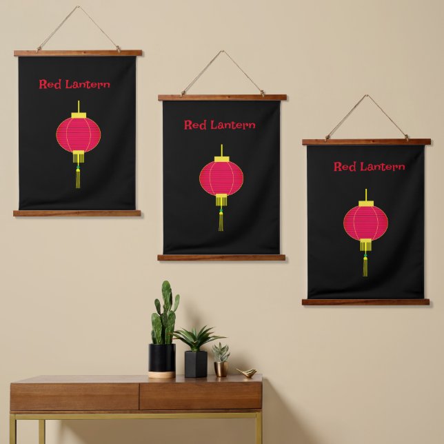 Red Lantern Hanging Tapestry (Asymmetrical)