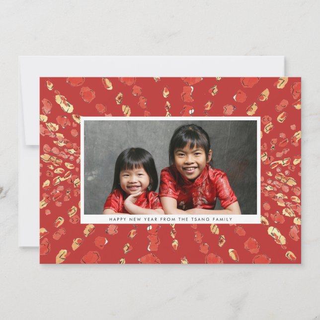 Red Lanterns Chinese Lunar New Year Photo Holiday Card (Front)