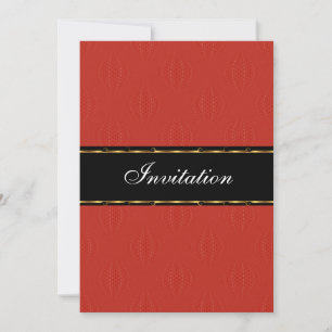 Red Lanterns Gold Black Birthday Event Invitation