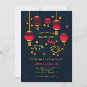 Red Lanterns Party Invitations