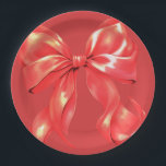 Red Large Bow Elegant  Paper Plate<br><div class="desc">Elegant Red Large Bow Paper Plates</div>