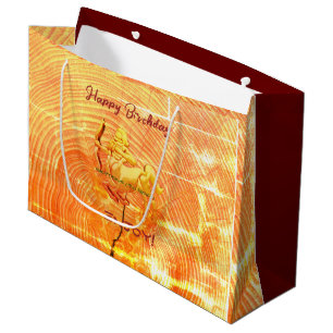 Red Large Sagittarius Birthday Large Gift Bag