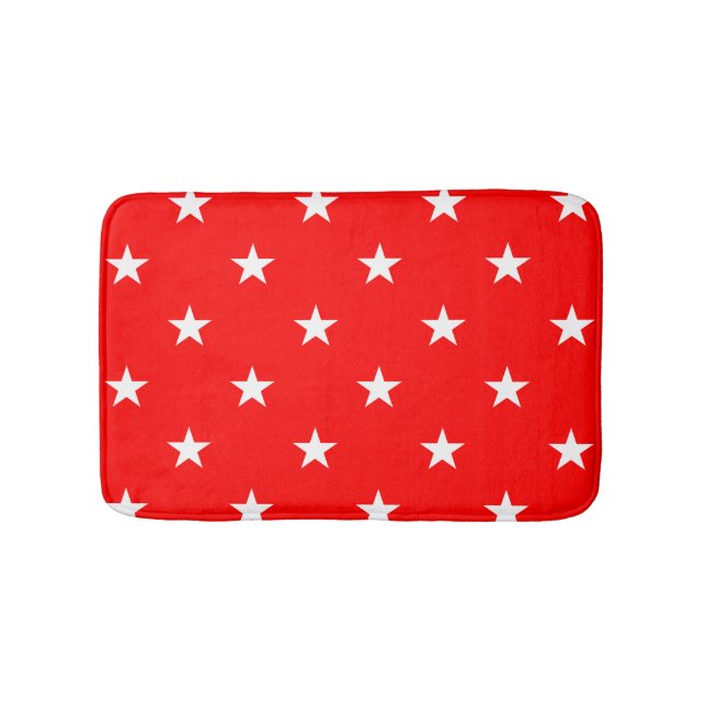 Red Large Stars Bath Mat (Front)