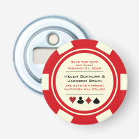 Red Las Vegas Casino Poker Chip Save The Date