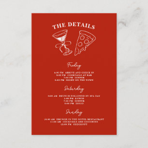 Red Last Slice of the Single Life Bachelorette Enclosure Card