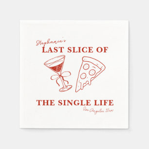 Red Last Slice of the Single Life Bachelorette  Napkin