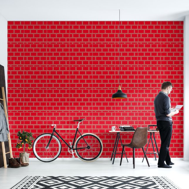 Red Lattice Geo  Wallpaper (Living Room)