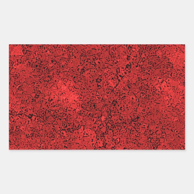 Red Lava Rock Texture Rectangular Sticker (Front)