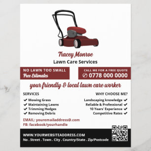 Red Lawn-Mower, Lawn Care Services Flyer