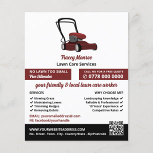 Red Lawn-Mower, Lawn Care Services Flyer