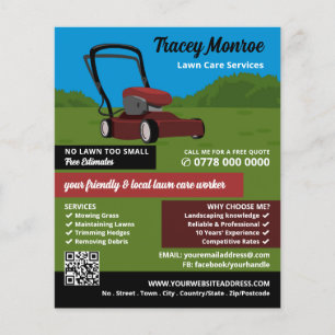 Red Lawn-Mower Scene, Lawn Care Services Flyer