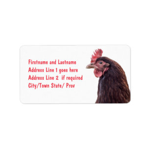 Red Layer Hen Tall Profile Photo Label