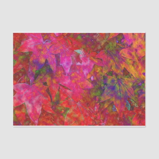 Red Leaf Abstract Tissue Paper (Front)