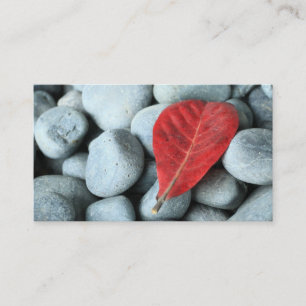 Red leaf and stones business card