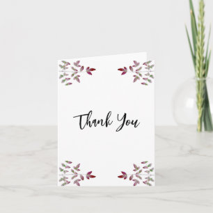 RED LEAF BRANCH PHOTO THANK YOU CARD