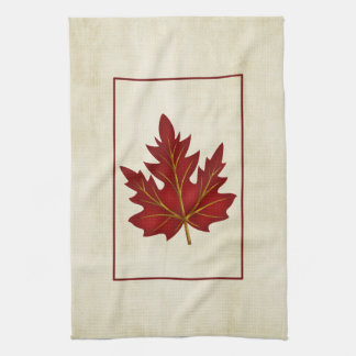 Red Leaf Fall Season Themed Kitchen Towel