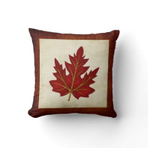 Red Leaf Fall Season Themed Pillow