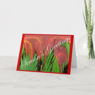 Red Leaf & Fern Christmas Card