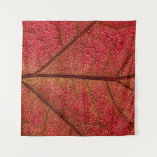 Red leaf in close up photography tapestry