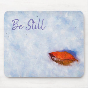 Red Leaf in Winter Photo Art Mouse Mat
