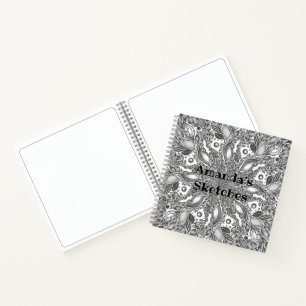Red leaf mandala notebook