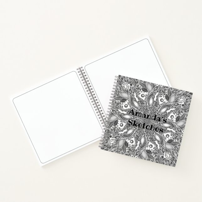 Red leaf mandala notebook (Inside)