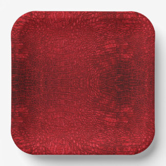 Red Leather Design Fancy Paper Plates