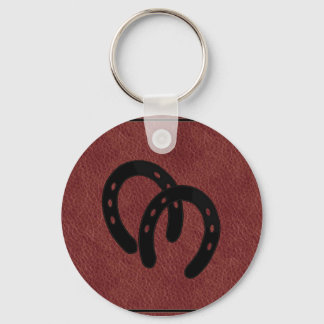 Red LEATHER Horse Shoe KEYCHAIN