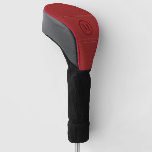 Red leather image print custom monogram golf head cover