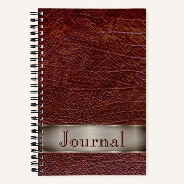Red leather look journal (Front)