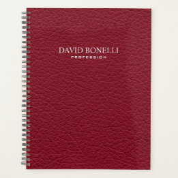 Red Leather Masculine Personalised Elegant Planner