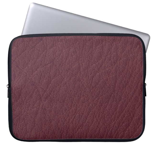 Red Leather Masculine Rustic Skin Laptop Sleeve (Front)