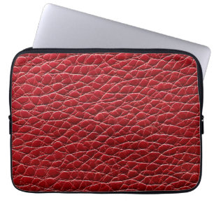 Red leather pattern laptop sleeve
