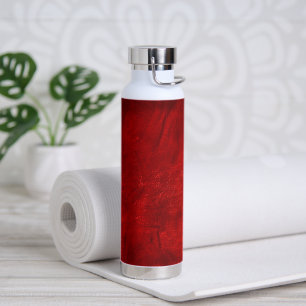 Red Leather Pattern Water Bottle