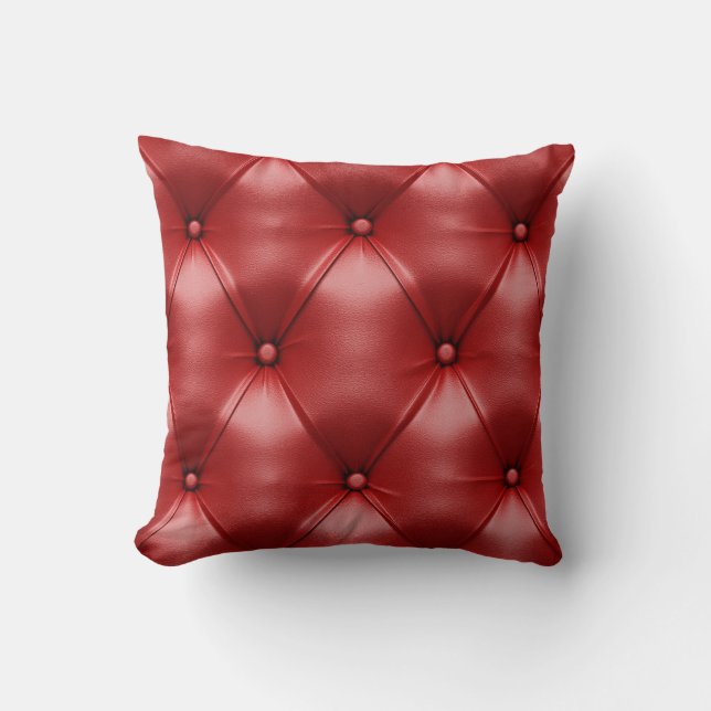 Red Leather: Seamless Texture Elegance Cushion (Front)