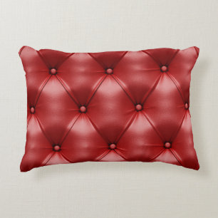 Red Leather: Seamless Texture Elegance Decorative Cushion