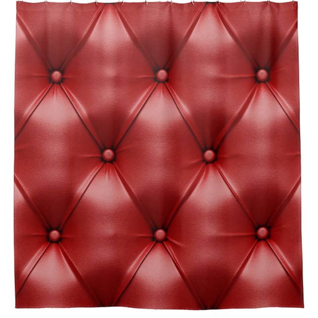 Red Leather: Seamless Texture Elegance Shower Curtain (Front)