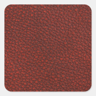 Red leather square sticker