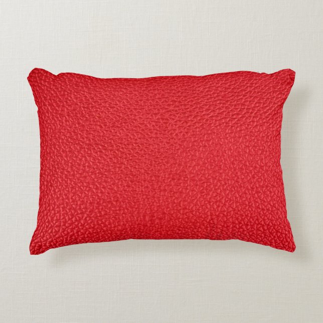 Red leather texture decorative cushion (Front)