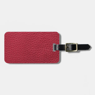 Red leather texture luggage tag