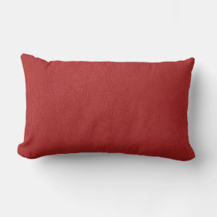 Red Leather Texture Print Lumbar Cushion