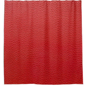 Red leather texture, seamless background. shower curtain