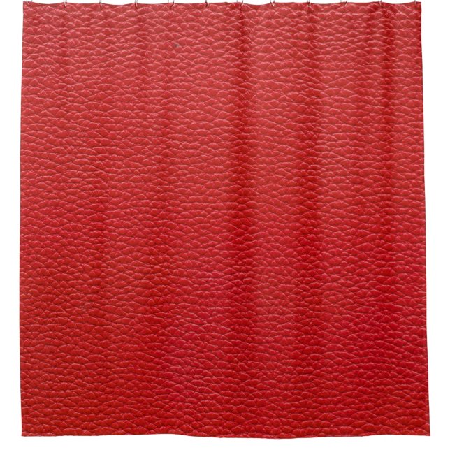Red leather texture, seamless background. shower curtain (Front)