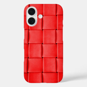 red leather weave background iPhone 16 case