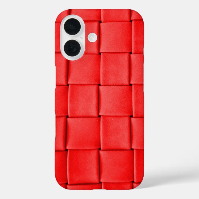 Red Leather Weave Case-Mate iPhone Case (Back)