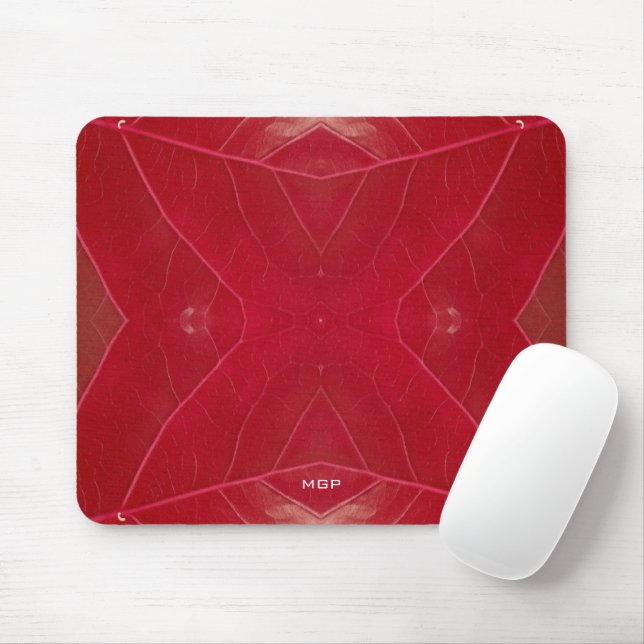 Red Leatherette Mouse Mat (With Mouse)